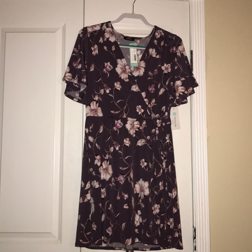 Mindy Faux Wrap Knit Dress